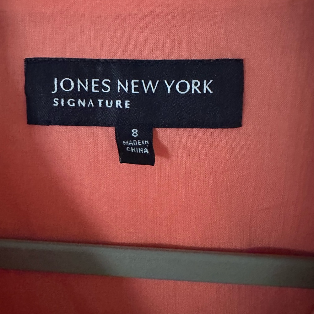 8 Jones New York Coral Midi Dress Linen Cotton - Picture 3 of 4